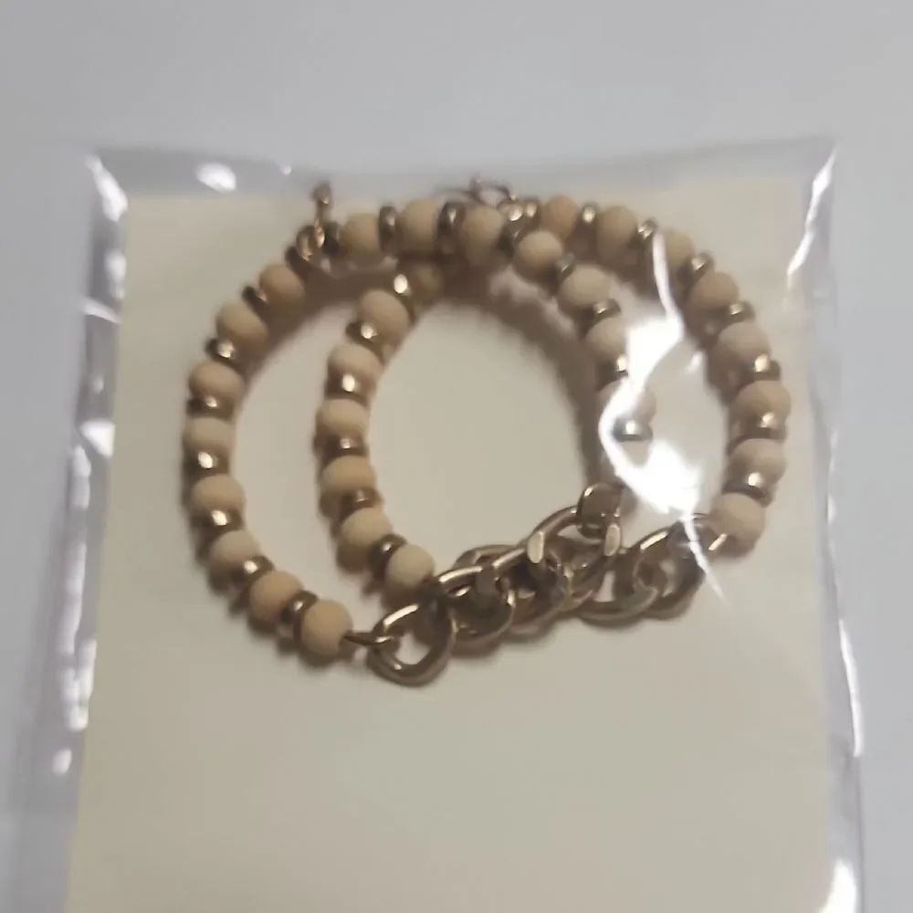 Elegant Tan Beaded Earrings